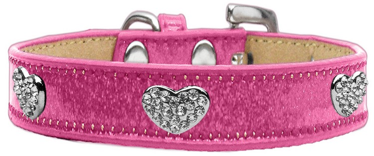 Crystal Heart Dog Collar Pink Ice Cream Size 14